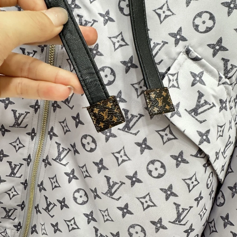 View 7 of Louis Vuitton Monogram Pattern Parka Jacket Black White 1Ahzpf