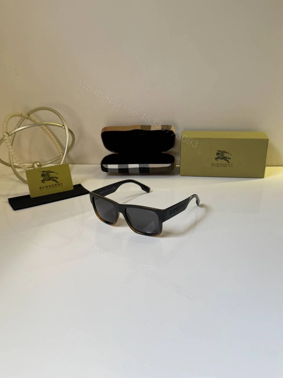 First Copy Burberry 69019 Black Brown Tone Luxury Designer Sunglasses — view 1