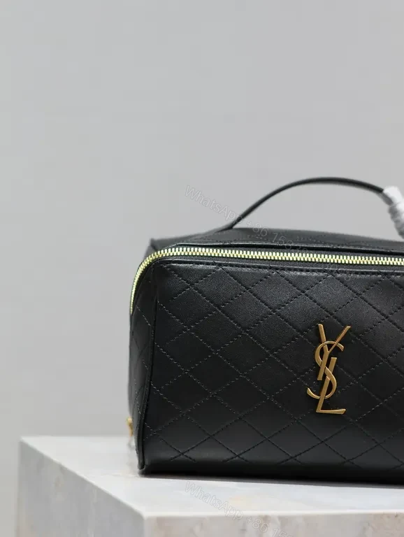 View 9 of Chic Quilted Cosmetic Case + Gold Hardware Luxury Organiser