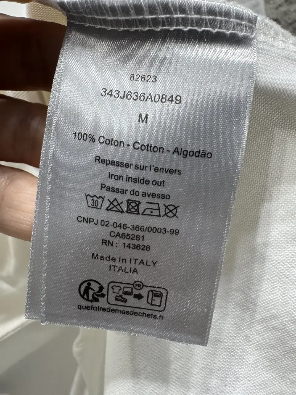 View 10 of White + Cotton Blend + Graphic Tee + Subtle Dior-Inspired Logo + T-Shirt
