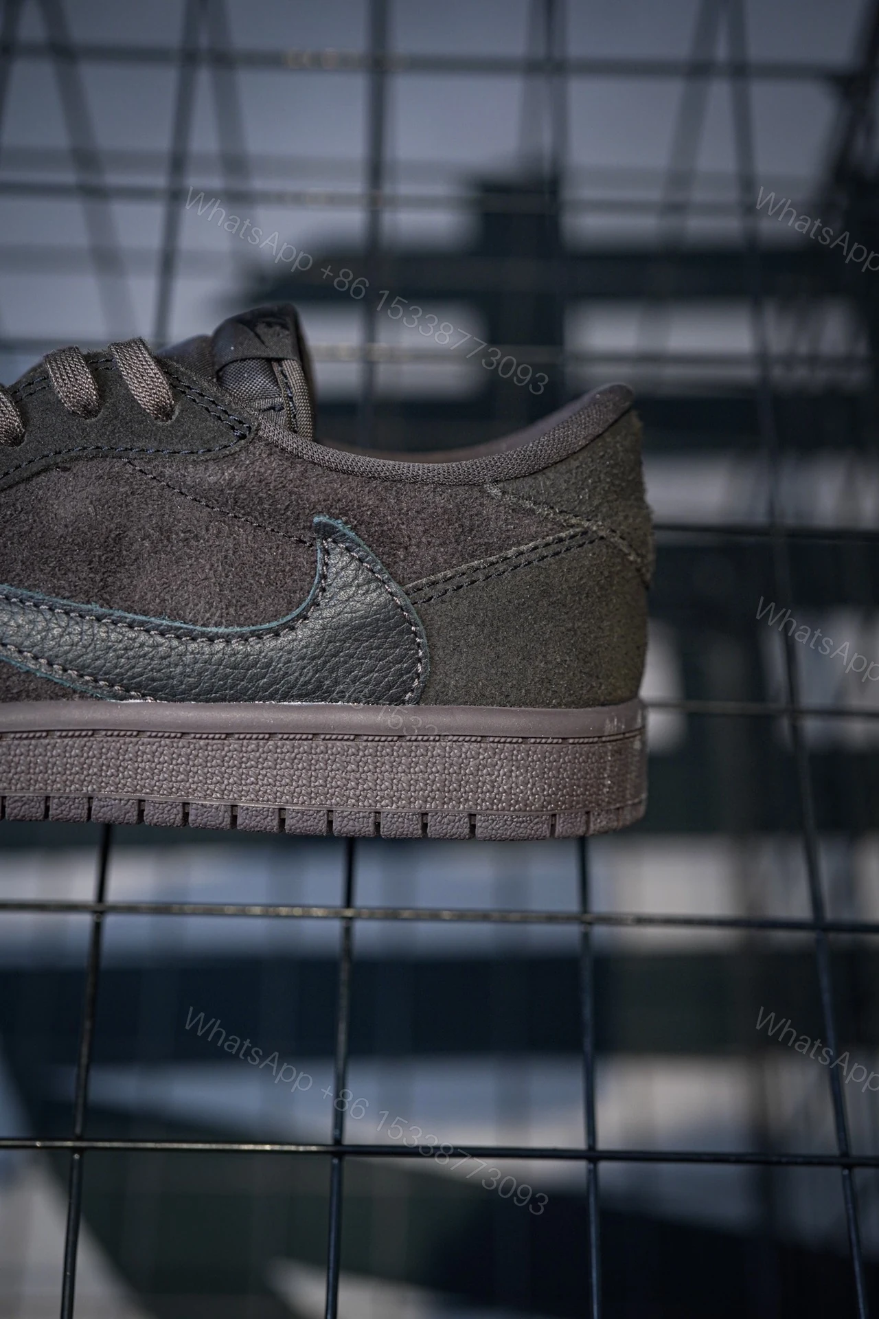 View 5 of Kid Shoes TS x Air Jordan 1 Low Velvet Brown