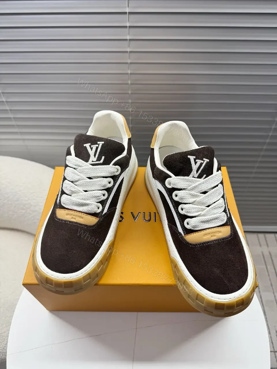 View 9 of Two-Tone Suede Mesh High-Tops with Luxe Detailing Sneakers