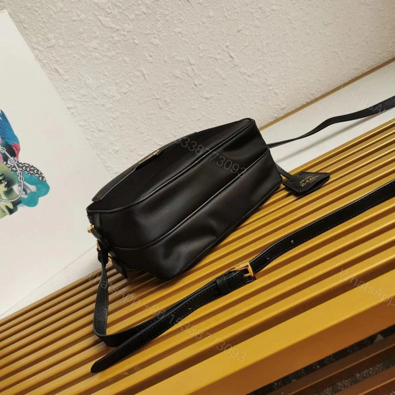 View 3 of Mini Re-Edition 1978 Re-Nylon Shoulder Bag with Leather Trim