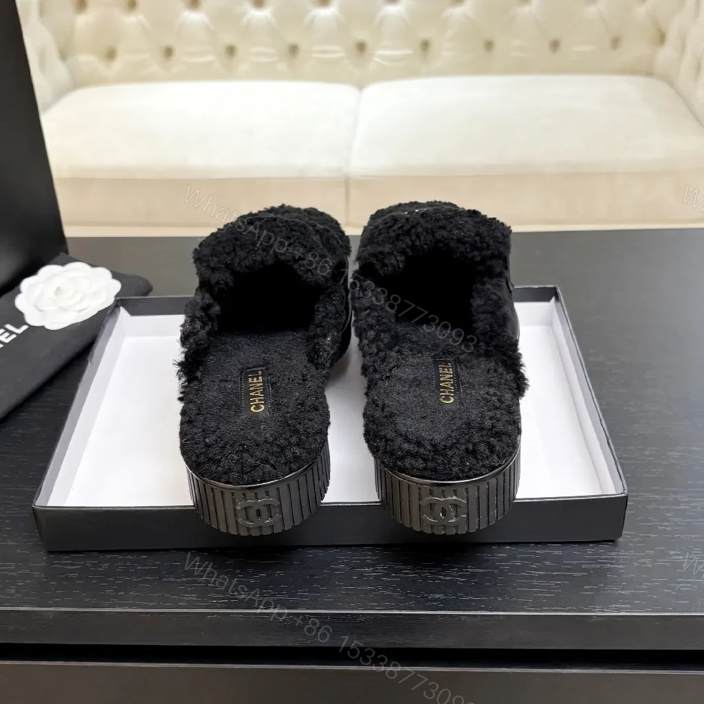 View 4 of Lux Plush Slide Moccasins - Premium Chanel-Inspired Twist
