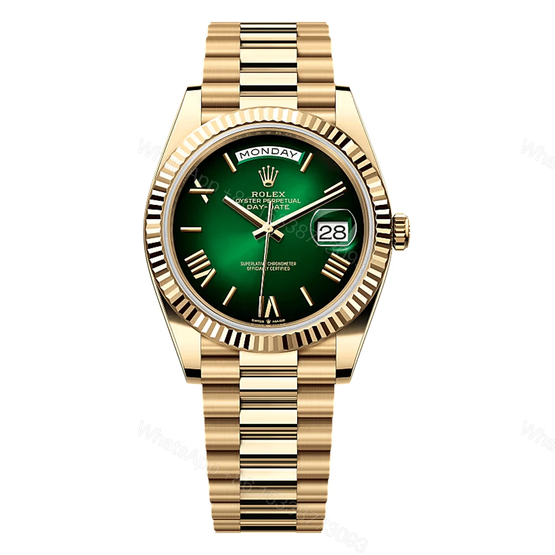 Rolex Day-Date Yellow Gold Green Ombre Replica — view 1