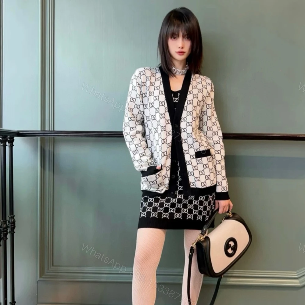 View 5 of Gucci Reversible Gg Wool Jacquard Cardigan Black And White