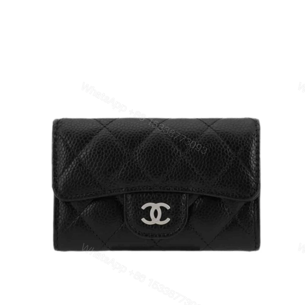 Chanel Classic Card Holder Grain Black With Silver Hardware 11Cm AP0214 Y01588 C3906 — view 1