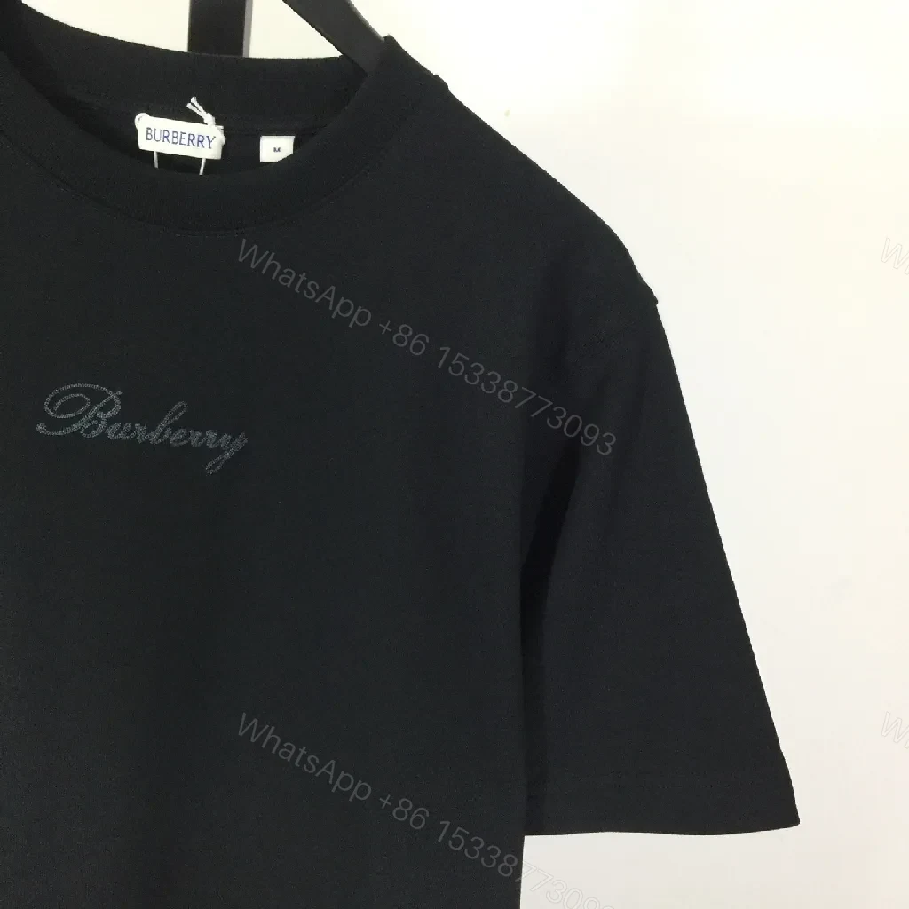 View 3 of Black Cotton Blend Tee | Subtle Logo Embroidery | Luxe Everyday Comfort