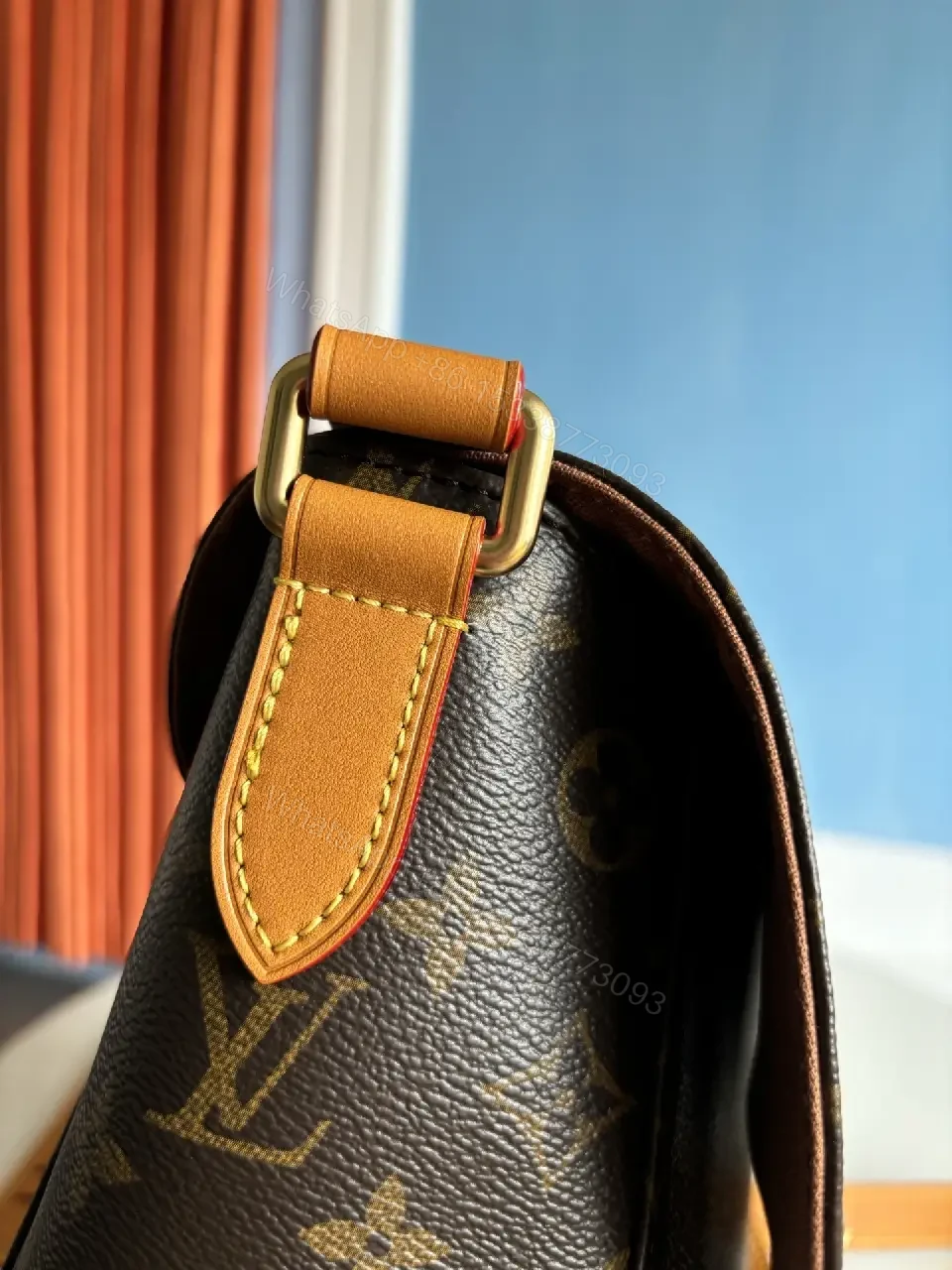 View 7 of Bold LV Monogram Shoulder Bag: Saddle-Strap Edition