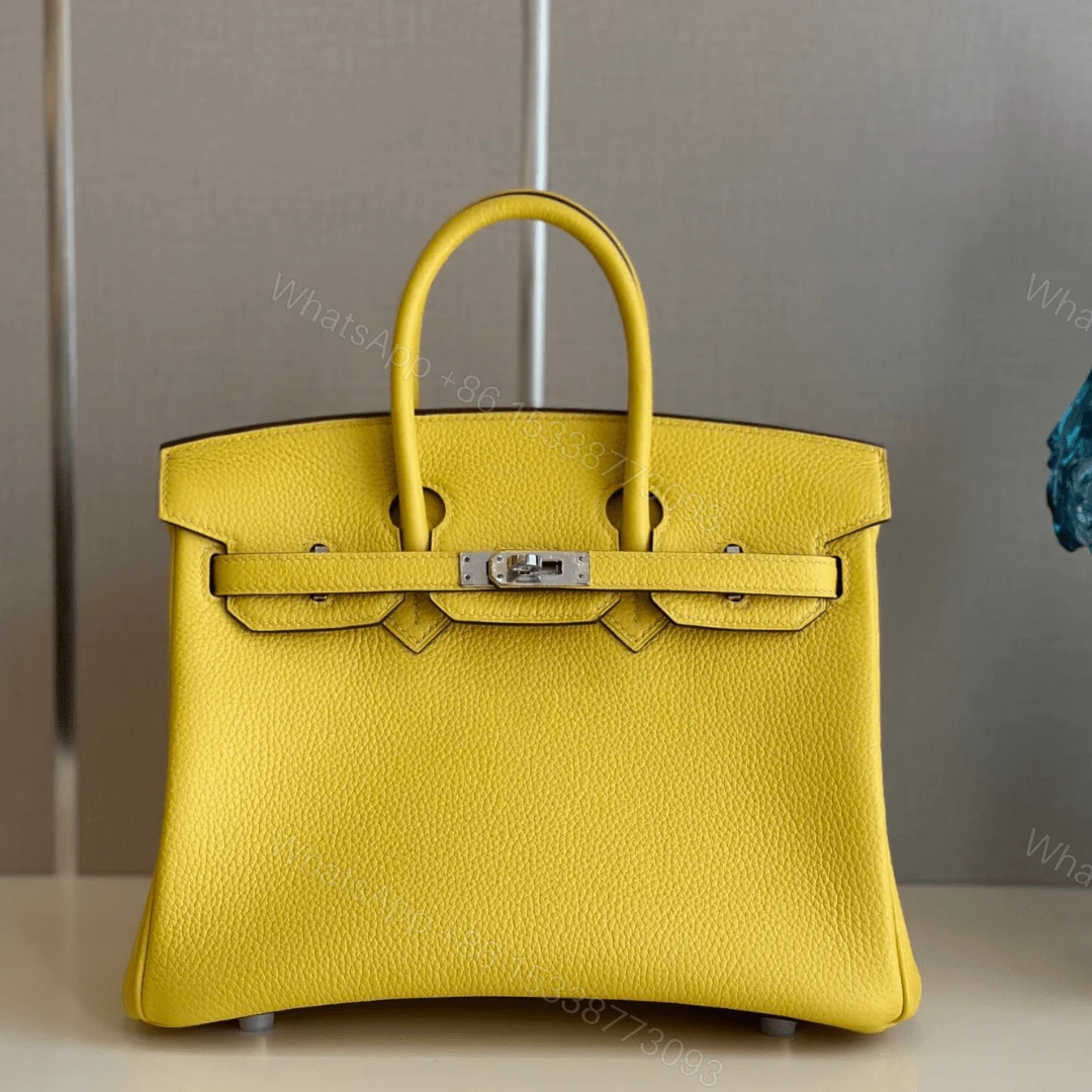 Hermes Birkin PHW Da Togo Yellow Replica 11 Handbags 25cm — view 1