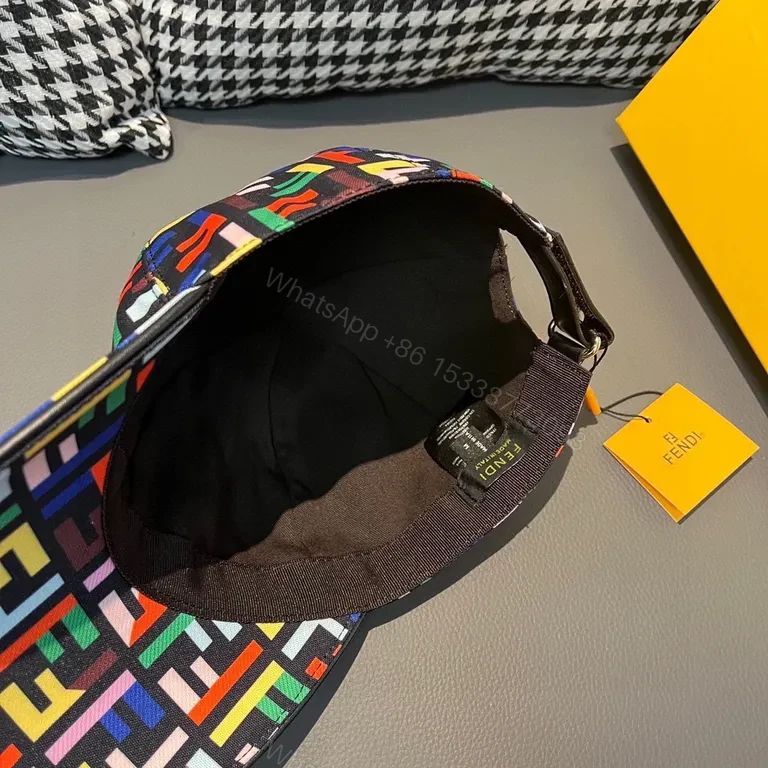 View 7 of Colorful Fendi-Inspired Cap: Bold Pattern, All-Day Comfort