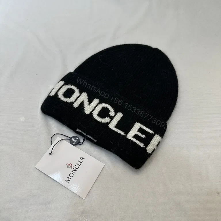 View 5 of Minimalist Moncler Knit Beanie: Luxury Logo Warmth