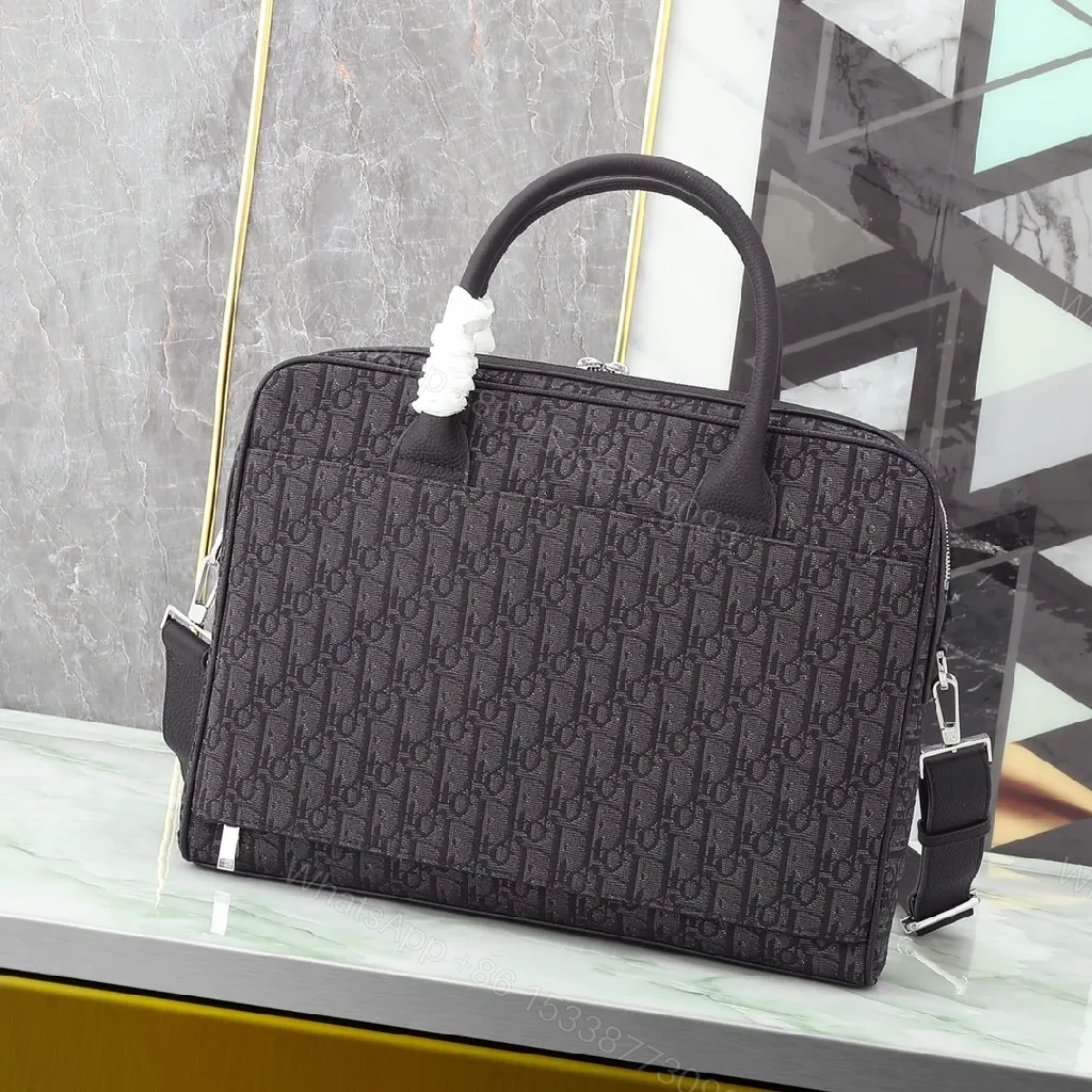 View 6 of Monogram Textured Leather-Suede Messenger Bag