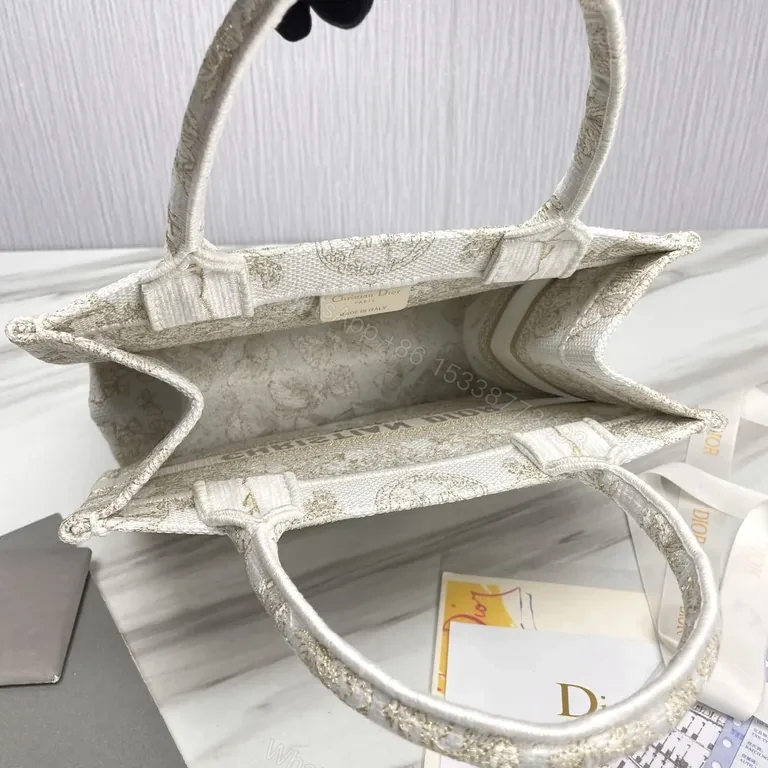 View 8 of Champagne Dior Jacquard Tote: Subtle Shine, All-Day Luxe