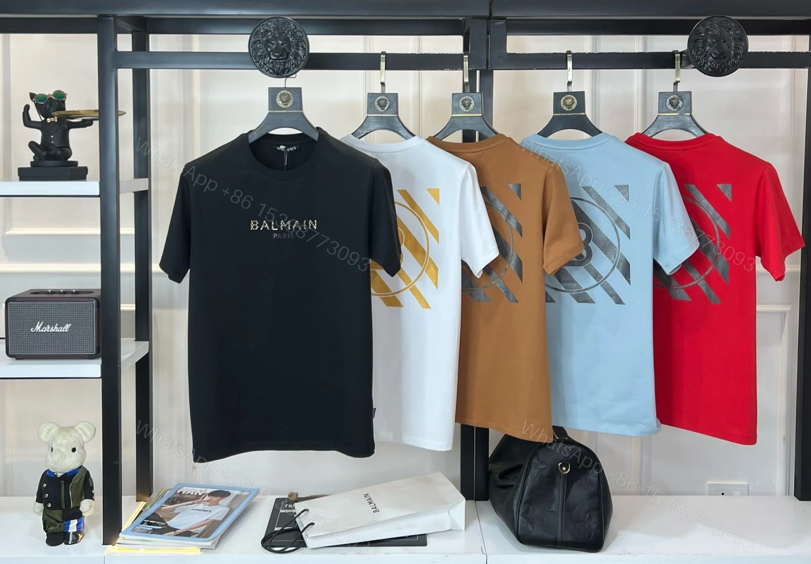 FIRST COPY BALMAIN Heavy Gsm Cotton Lycra Round Neck Premium Fit T-Shirt — view 1