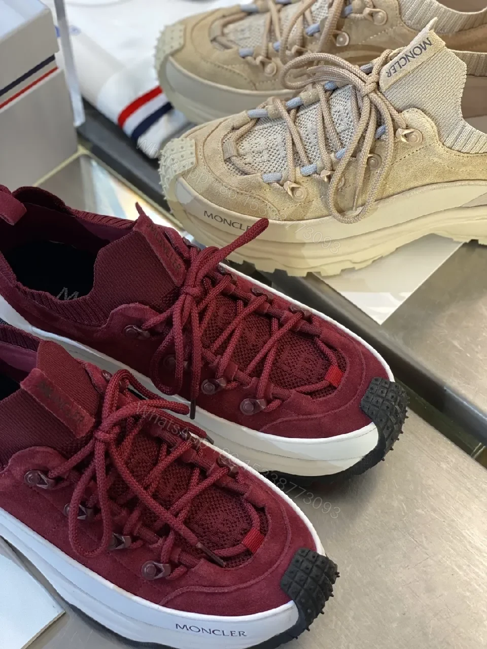 View 7 of Burgundy Suede Hiking-Inspired Sneakers with Comfort