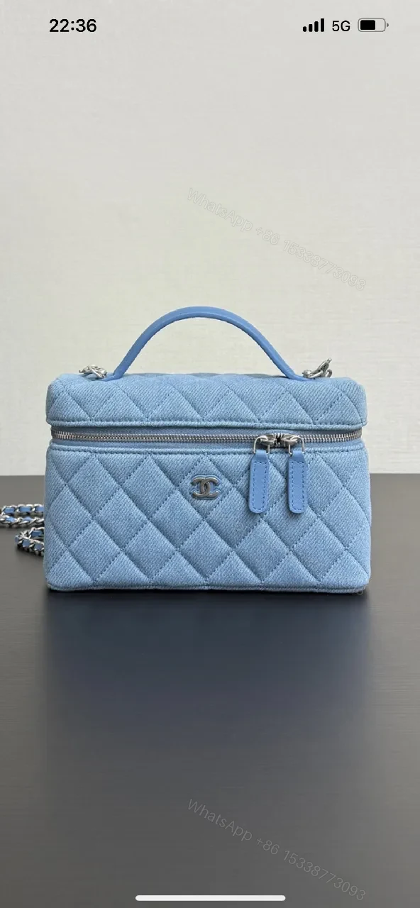 View 6 of Blue Quilted Leather Crossbody: Structured Everyday Luxury