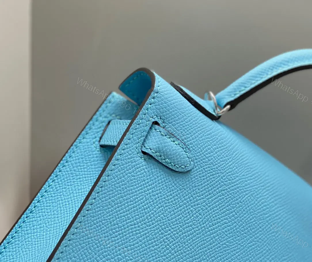 View 2 of HN KELLY MINI 20 SKY BLUE EPSOM SILVER HARDWARE