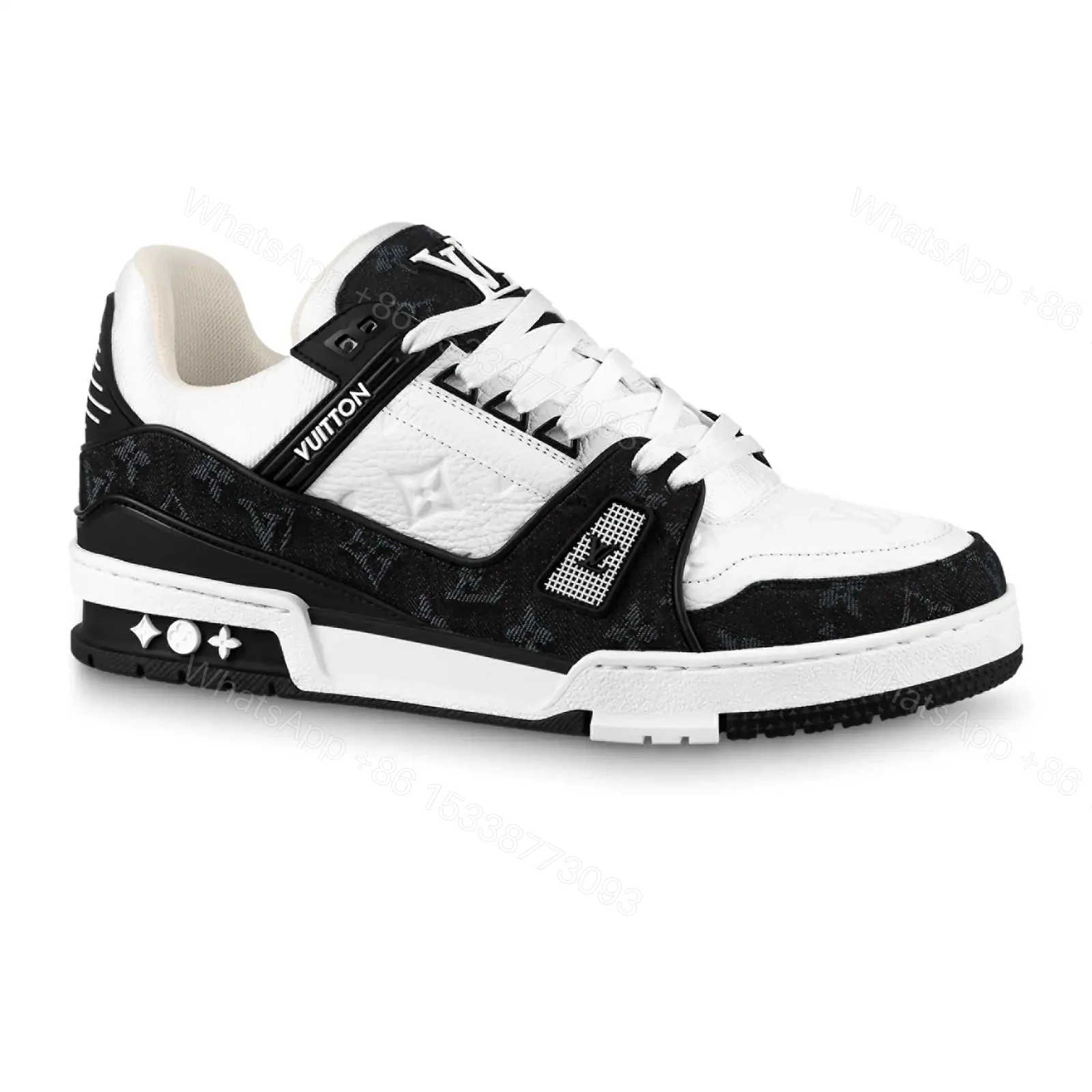 LOUIS VUITTON TRAINER SNEAKERS IN WHITE AND BLACK – LSVT341 — view 1