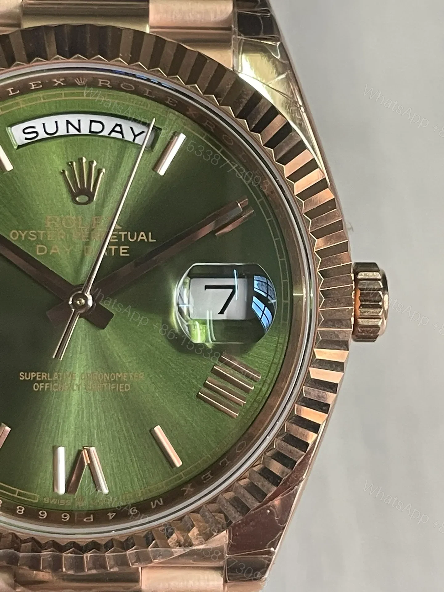 View 9 of Superclone Rolex Day-Date Olive Dial 128235 36 mm