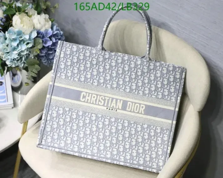 View 9 of Large Replica Dior Book Tote Handbag in Embroidered Canvas HKL478
