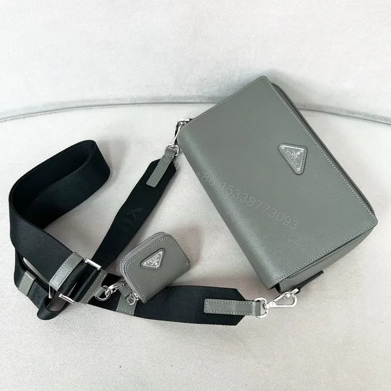 View 8 of Compact Prada-Inspired Crossbody & Wallet Duo with Saffiano Leather