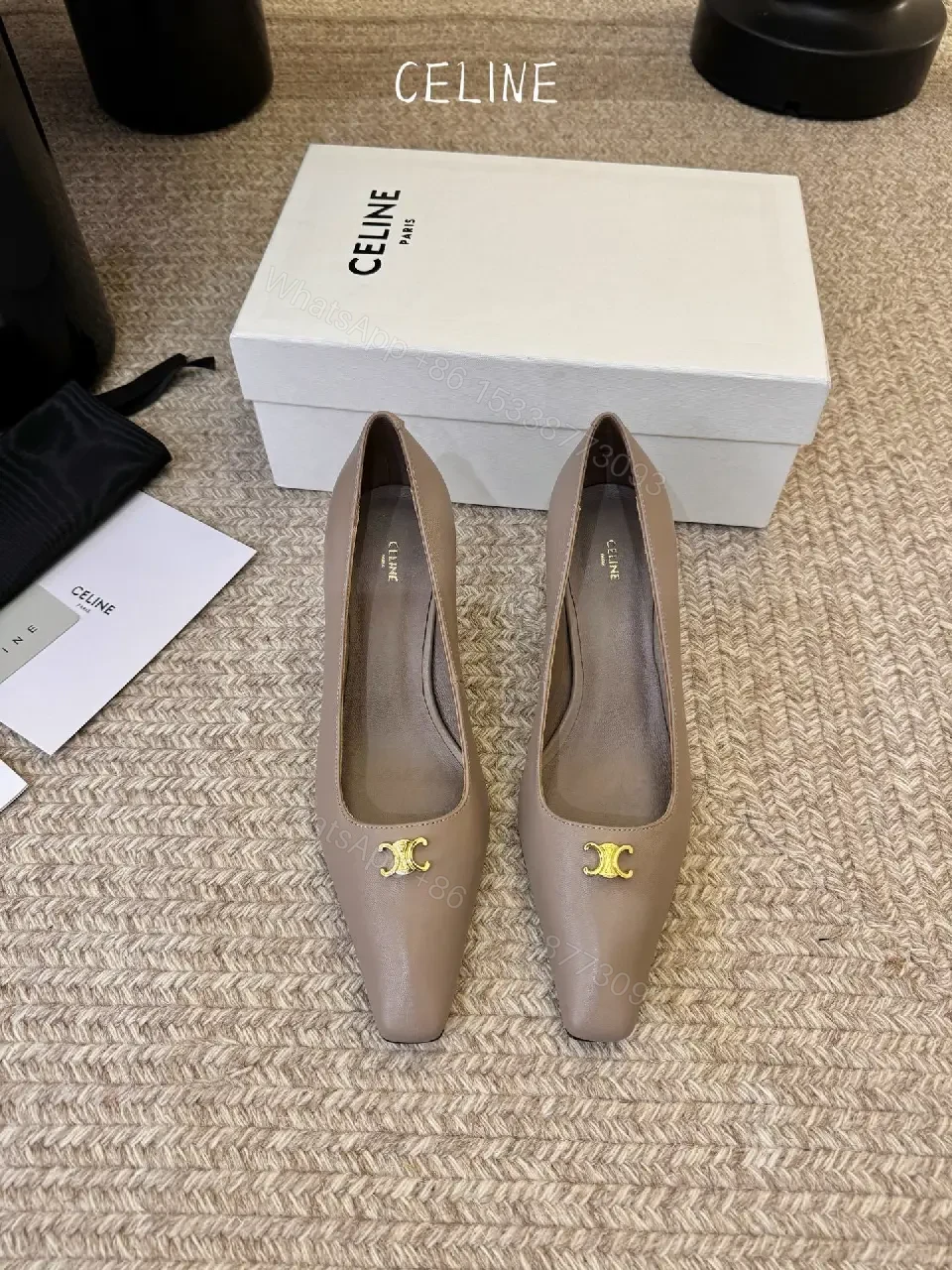 View 2 of Nude Leather Pumps with Gold Hardware – Refined Everyday Style