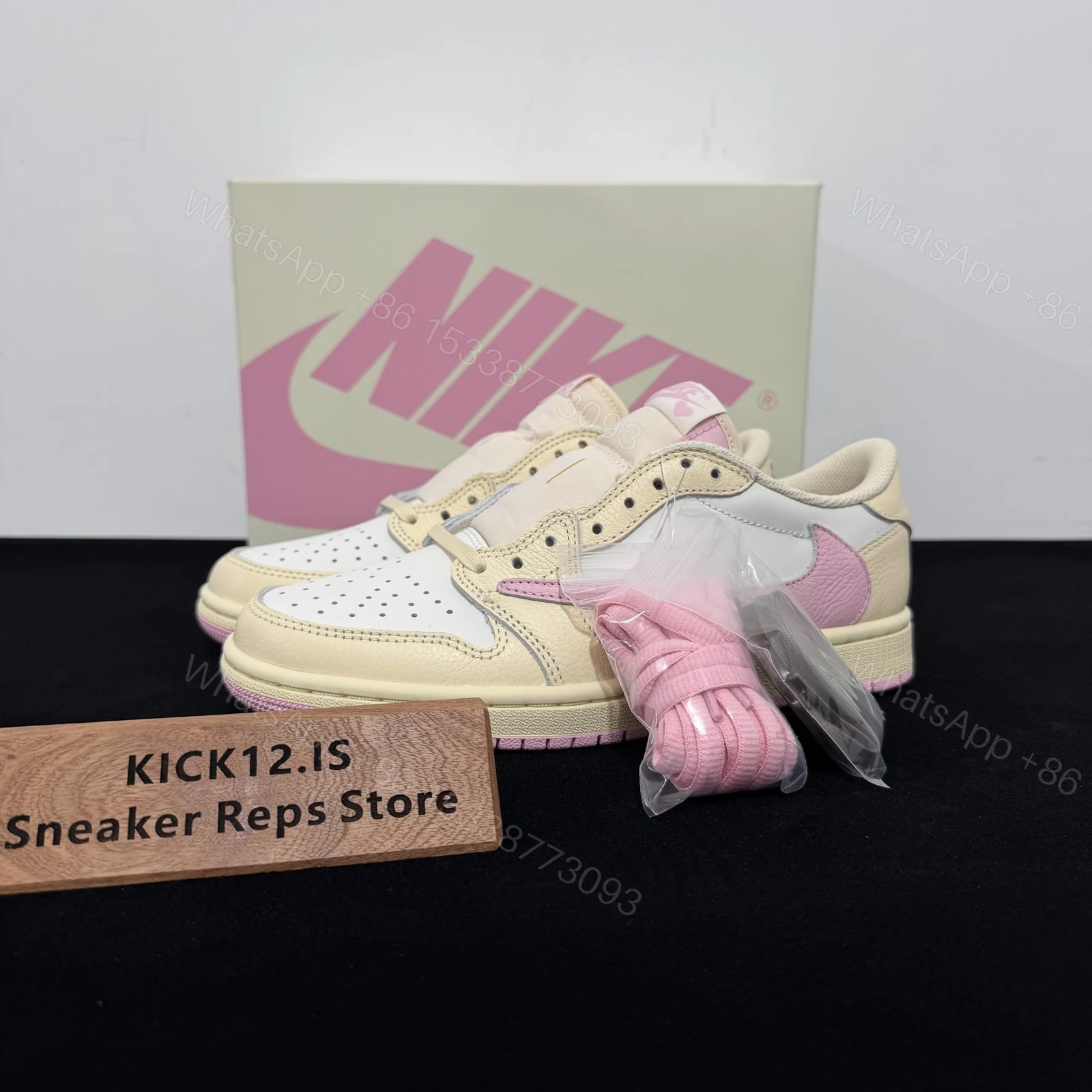 Travis Scott x Air Jordan 1 Low Shy Pink Sail — view 1