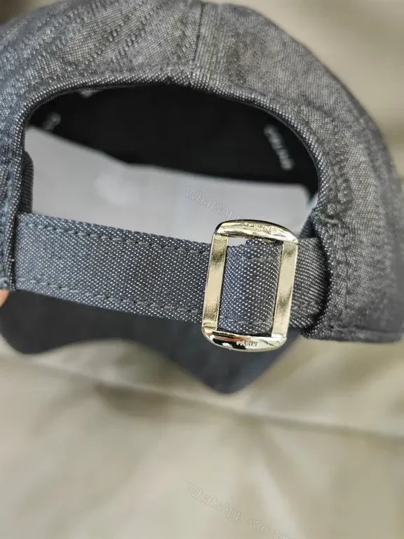 View 4 of Minimalist Denim Cap with Bold CELINE Logo Cap