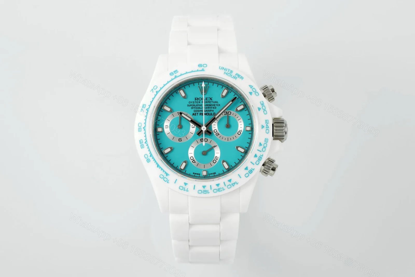 JF Factory Clean Factory AET Daytona Ceramic Watch, White & Blue — view 1