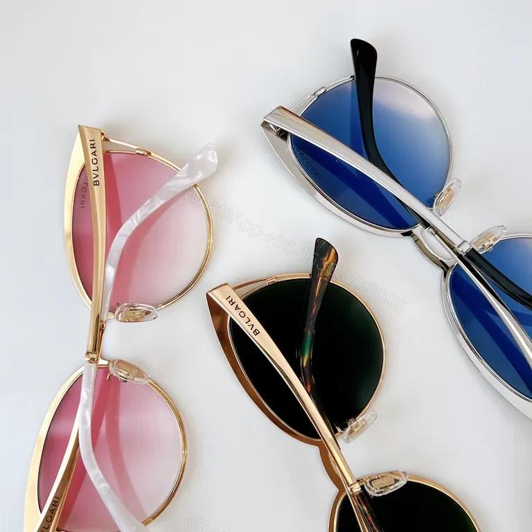 View 3 of Chic Metal Sunglasses with Gradient Lenses and Texture