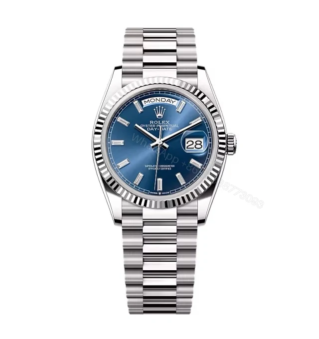Superclone Rolex Day-Date Bright Blue Diamond Dial 128239-0069 36 mm — view 1