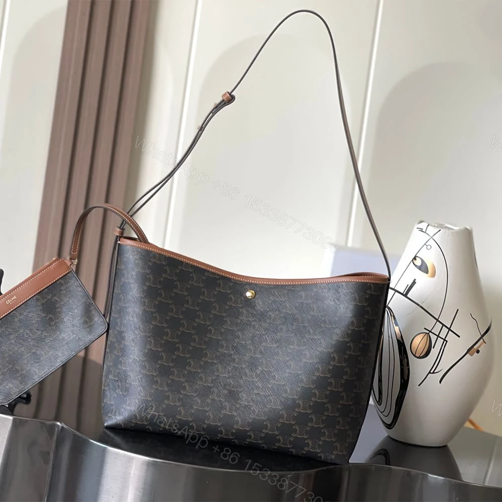 View 2 of Celine SOFT SHOPPER BAG IN Triomphe Canvas and Calfskin