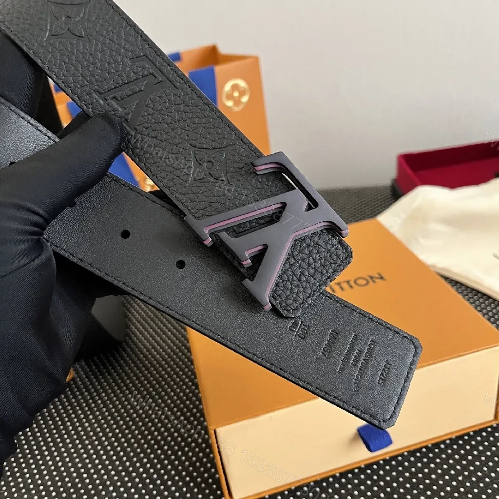 View 5 of Black Leather Belt – Minimalist Style with Signature Buckle
