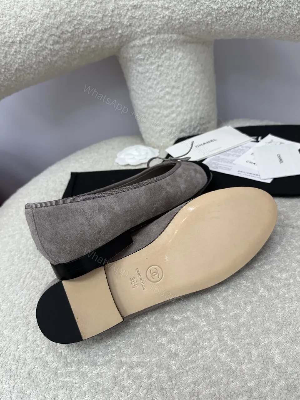 View 8 of Two-Tone Suede Ballet Flats: Subtle Luxury, All-Day Comfort