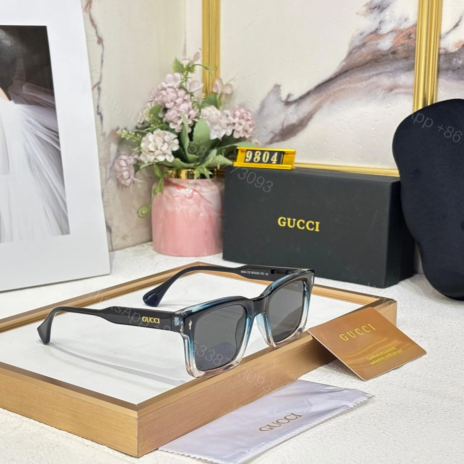 View 2 of Gucci Wayfarer Women Black UV Protection