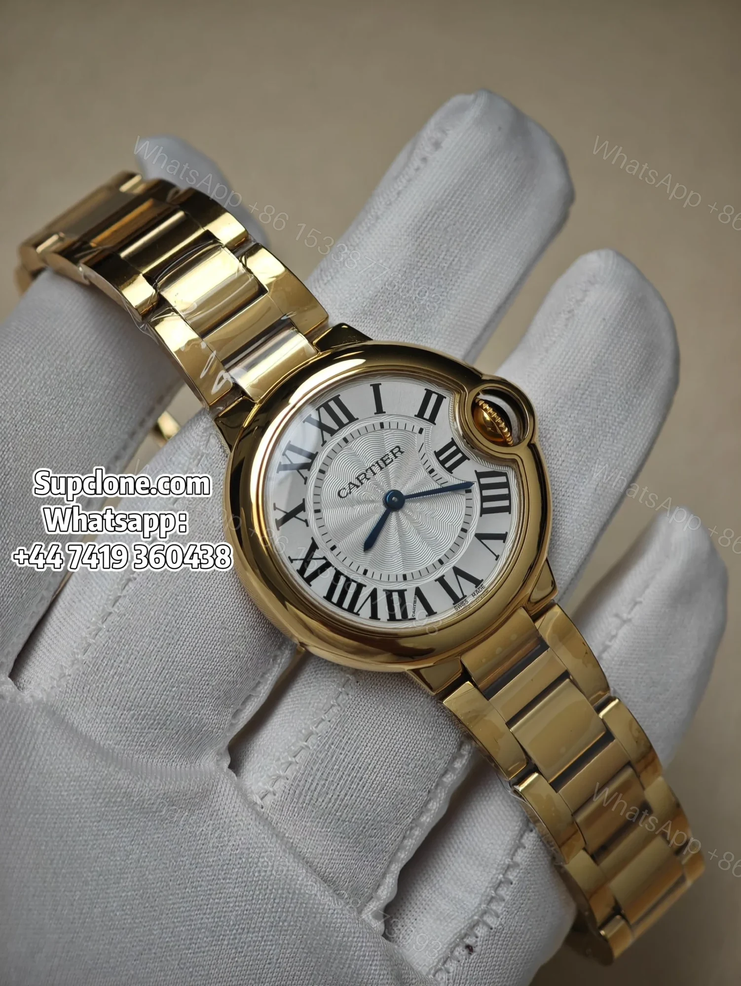 Cartier Super Clone Watches 1:1 Ballon Bleu W69001Z2 Gold 28mm Quartz — view 1