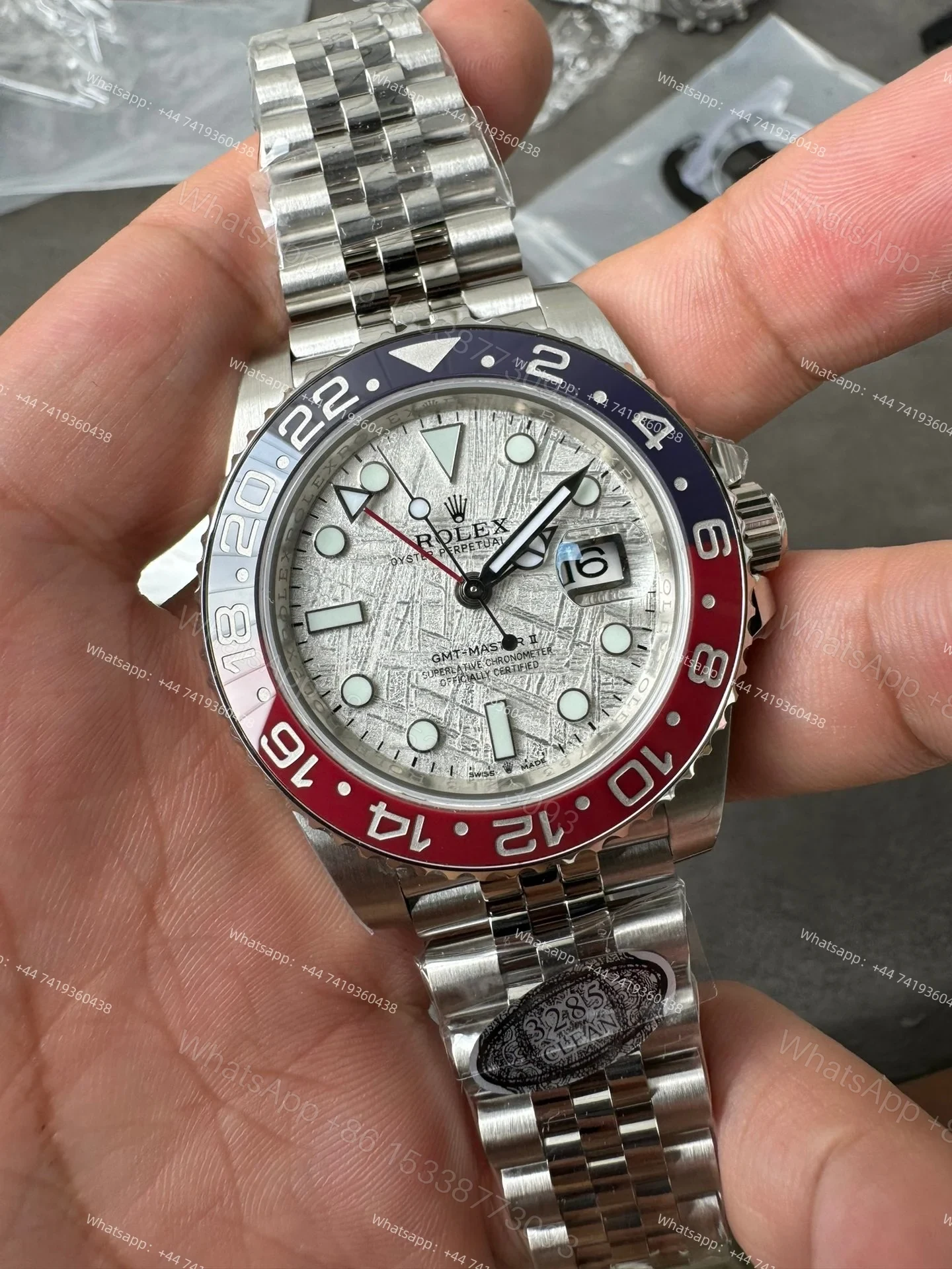 View 6 of Rolex Pepsi GMT Master II M126710blro Jubilee 3285 Movement Best Super Clone (Custom meteorite dial version)