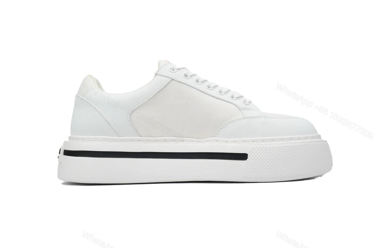 View 5 of Prada Platform Sneakers White Plaid