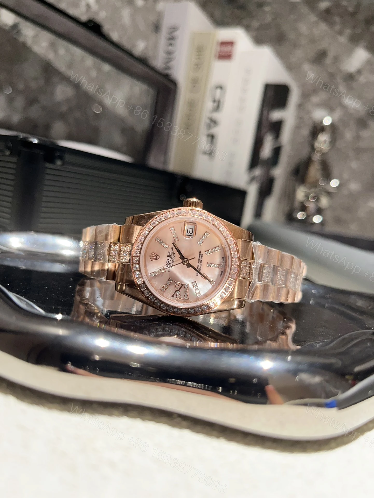 View 2 of Rolex Datejust Diamond In Rose Gold With Pink Dial 31Mm