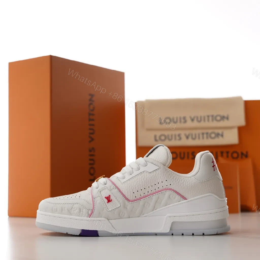 View 7 of White Leather Low-Top Sneaker with Subtle Accents
