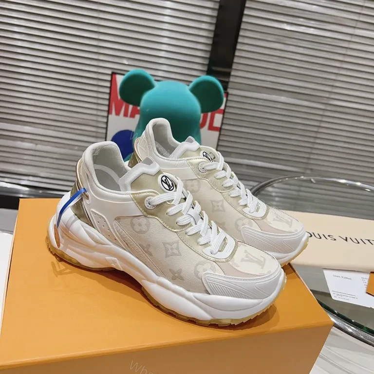 View 3 of White Lumi Runner: Luxury Casual Sneaker with Subtle LV Accents