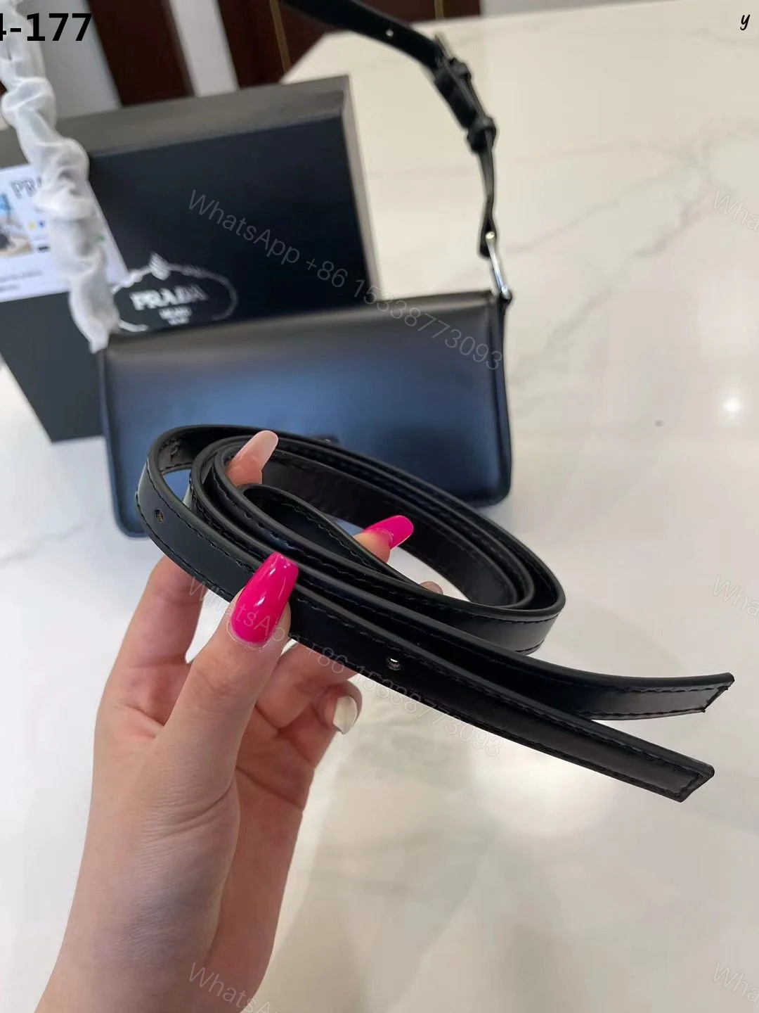 View 9 of PRADA BRUSHED PRADA FEMME BAG BLACK 22CM