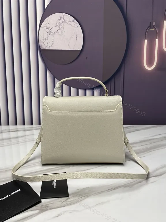 View 7 of Ivory Calfskin Crossbody: Luxury YSL-Style Envelope Handbag