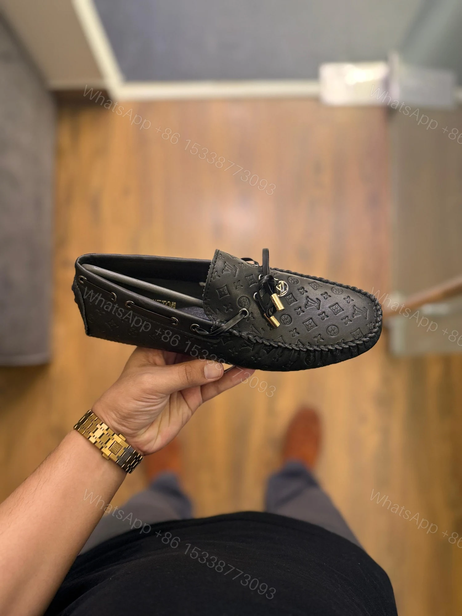 View 3 of First Copy Louis Vuitton Moccasin White – Premium Designer Loafers for Men