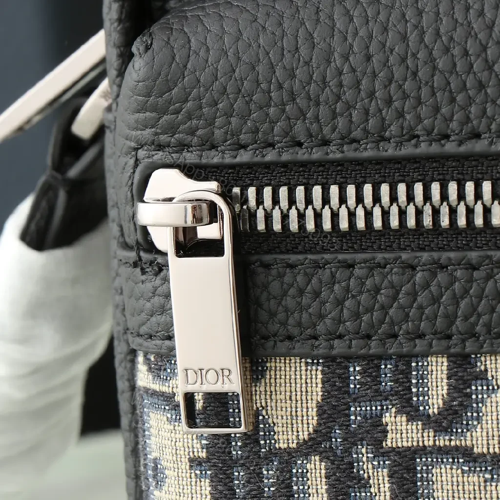 View 6 of Compact Luxury Crossbody with Monogram Motif, Calfskin Accent