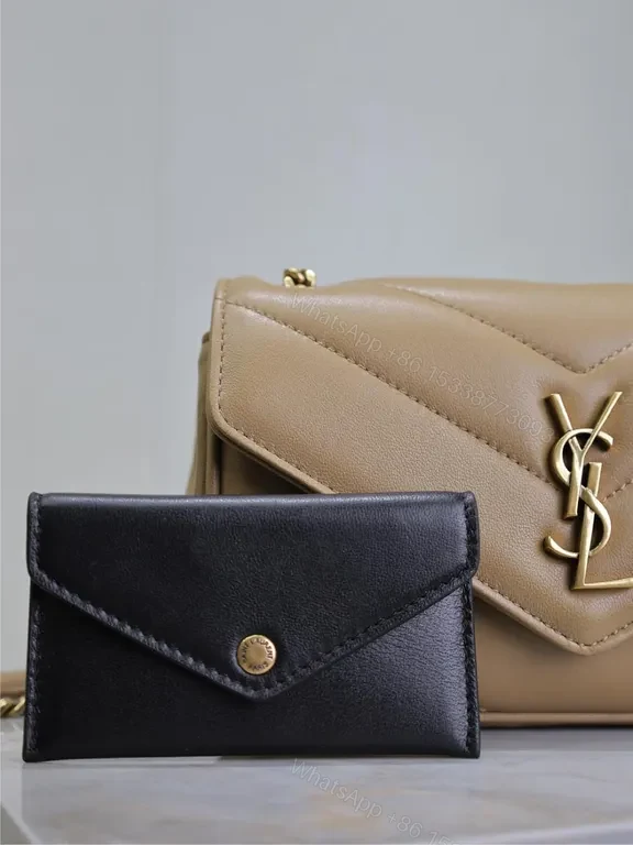 View 8 of Chic Camel Leather Flap Bag with YSL-Hardware Luxury