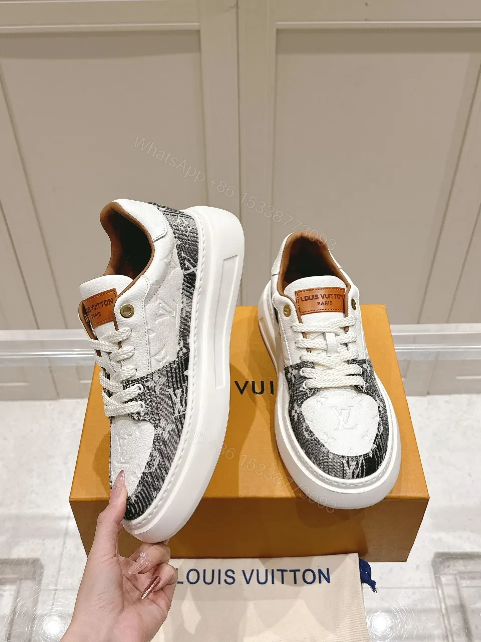 View 4 of Casual Luxe LV-Patterned Sneakers: Modern City Comfort
