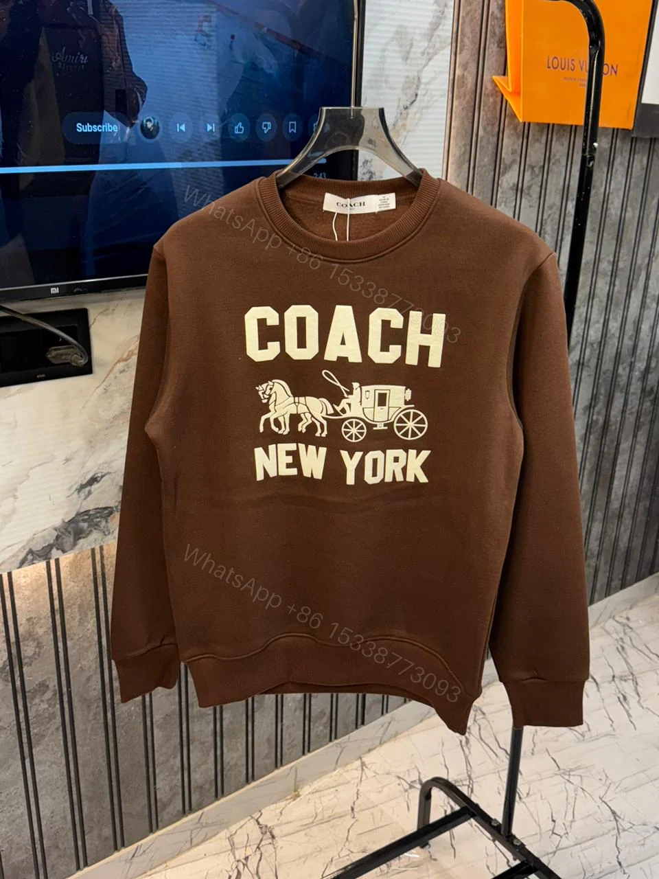 View 4 of First Copy Coach Imported Premium Fleece Sweatshirt