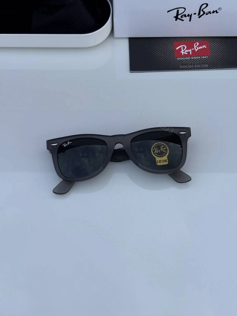 View 4 of First Copy Ray Ban 2140 Wayfarer Slant Grey Black Men’s Sunglasses Glass Quality